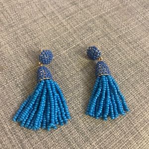 Blue tassel earrings